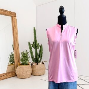 Girls Got Drive Designed by Court Haley Scalloped Sleeveless 1/4 Zip Gol…